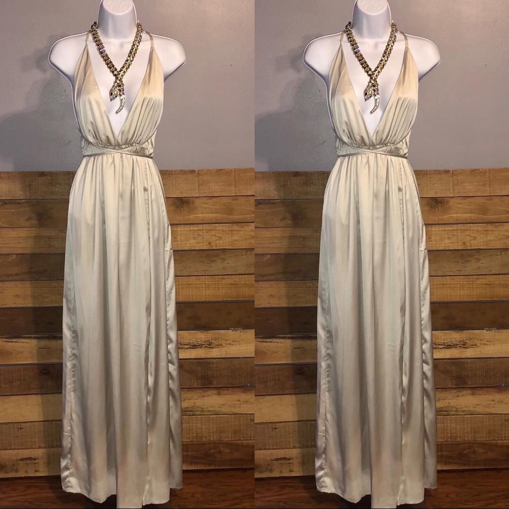Silky Maxi Slit Dress - Picture 3 of 7